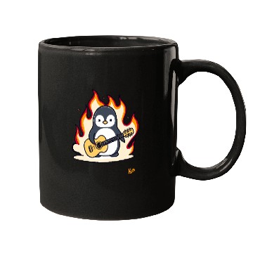 Discover Music Guitar Penguin Mugs