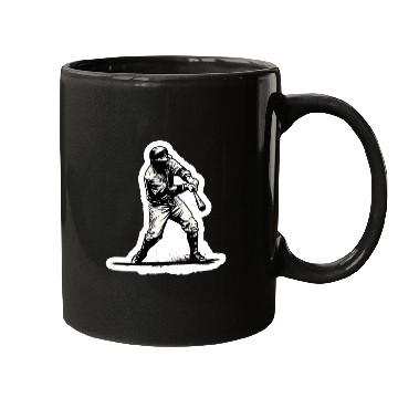 Discover Baseball Player Black And White Mugs
