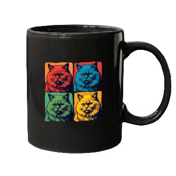 Discover Colorful Pop Art Cat Portrait Mugs