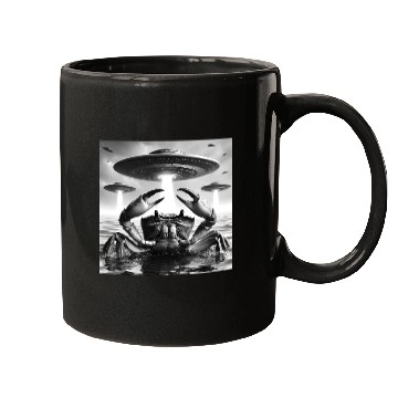 Discover Crab Marine Funny Graphic Selfie with UFOs Weird A Mugs