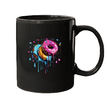 Discover drippy flying donuts graphic design Mugs