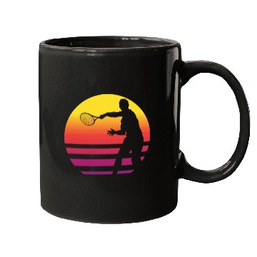 Discover Retro Sunset Tennis Enthusiast Graphic Mugs