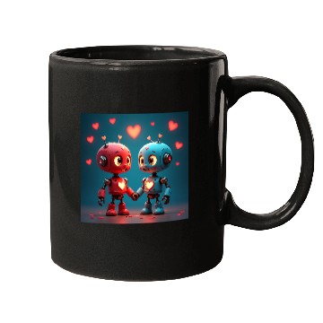 Discover Cute Robot Hearts Mugs