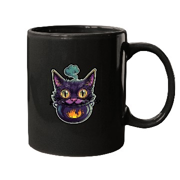 Discover Cat Boiler Cat Witch Halloween Mugs