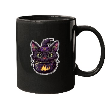 Discover Cat Boiler Cat Witch Halloween Mugs