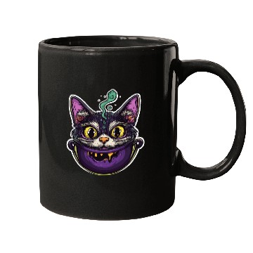 Discover Cat Boiler Cat Witch Halloween Mugs