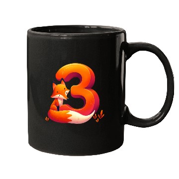 Discover Creative Fox and Number 3 Kids Design Mugs