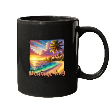 Discover Sunset Montego Bay Palms Beach Vacation Mugs