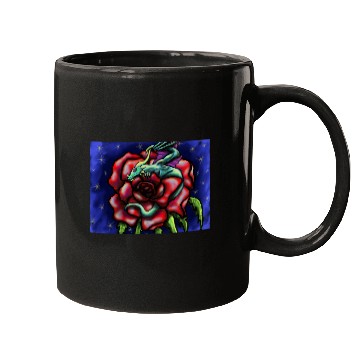 Discover Dragon Sleeping On Rose Mugs