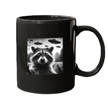 Discover Racoon trash panda Funny Graphic Selfie UFOs Weir Mugs