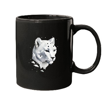 Discover Geometric Snow Leopard - Elegance of the Wild Mugs