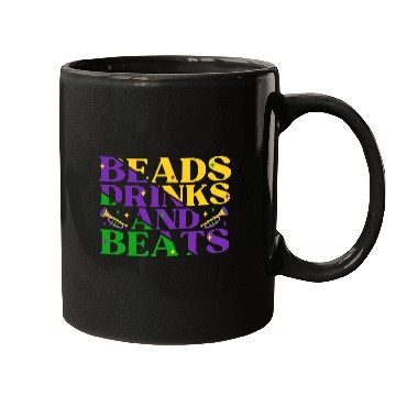 Discover Beads Drinks Beats Mardi Gras Mugs