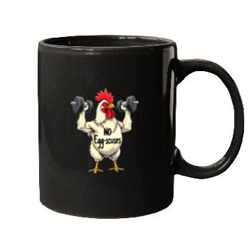 Discover Funny Gym Training Chicken Egg Mugs