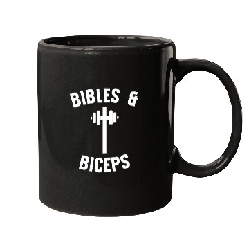 Discover Bibles and Biceps barbell Workout cross Mugs