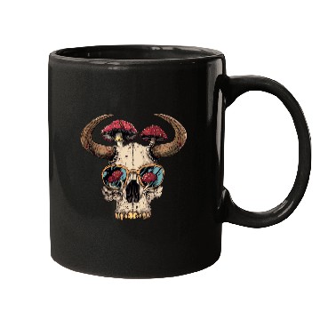 Discover Skull Mushrooms Natural Motif Mugs
