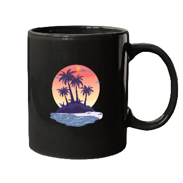 Discover Tropical Island with Palm Trees nature Mugs