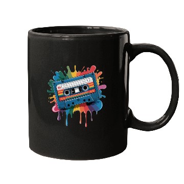 Discover 80s Retro Cassette Splash Classic Cassette Tape Mugs