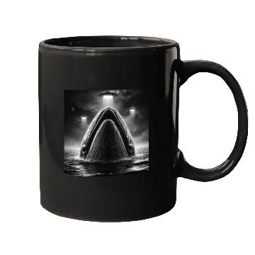 Discover Whale cetacean Funny Graphic Selfie with UFOs Weir Mugs