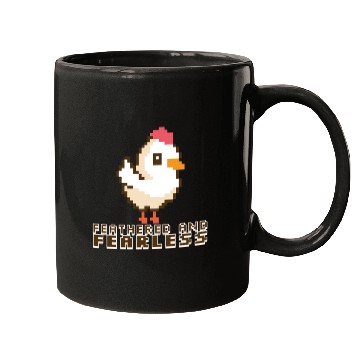 Discover Feathered and Fearless: Bold 8-Bit Chicken Mugs