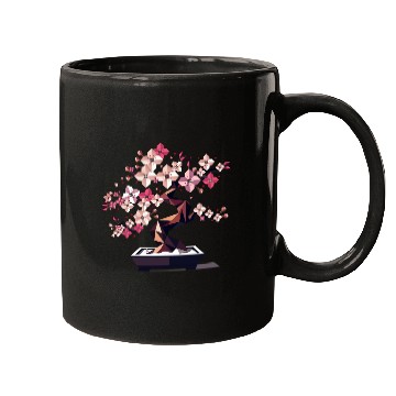 Discover Geometric cherry blossom bonsai Mugs