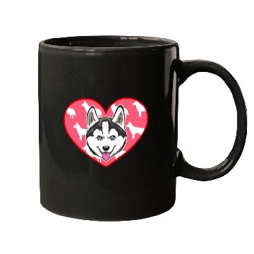 Discover SIBERIAN HUSKY HEART Mugs