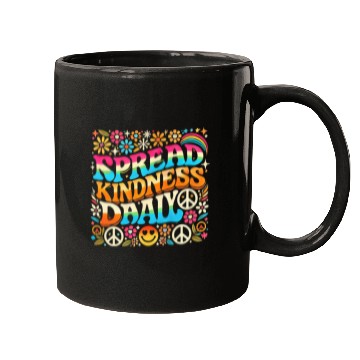 Discover Retro Spread Kindness Daily Hippie-Inspired Mugs
