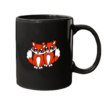 Discover 2 Foxes Friends Red Fox Two Wild Animals Team Crew Mugs