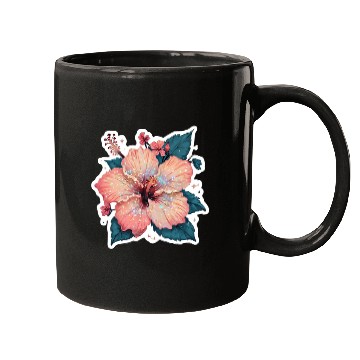 Discover Vibrant Hibiscus Flower with Sparkling Effects Mugs