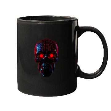 Discover Neon Skull Binary Pulse Mugs