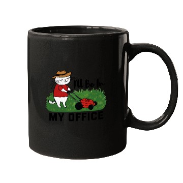 Discover funny cat Lawn mowing Mugs