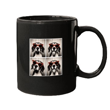 Discover Photobooth Beagle with Red Sunglasses Mugs