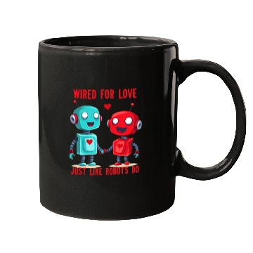 Discover Valentine's Day Gift: Two Robots in Love on Bella Mugs