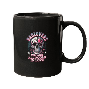 Discover Bad Lovers Skull Gothic Valentine Punk Hearts Mugs