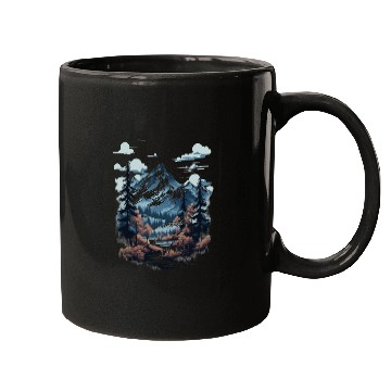 Discover Midnight Mountain Serenity Mugs
