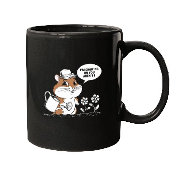 Discover I'm Growing On You Cute Gardening Hamster Art Mugs