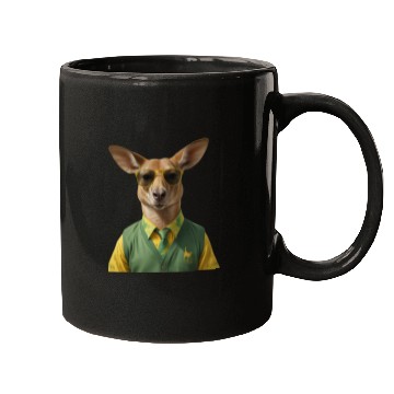 Discover Green and Gold Kangaroo 6 Mugs