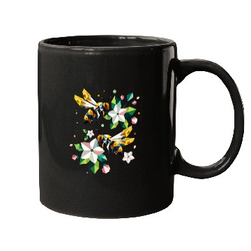 Discover Bees and apple blossoms in harmonious colors Mugs