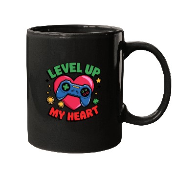 Discover Level Up My Heart - Gaming Valentine's Design Mugs