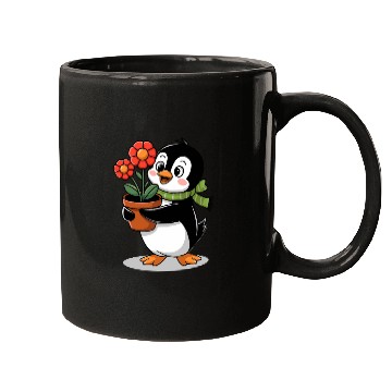 Discover Cute Penguin Gardener Garden Joyful Design Mugs