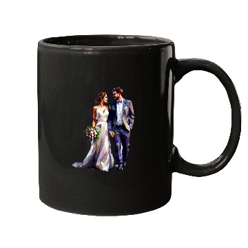 Discover Elegant Bride and Groom Wedding Design Mugs