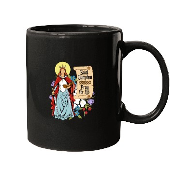 Discover St. Dymphna Purity Lily Patron Saint Mental Health Mugs