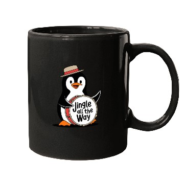 Discover Jingle All The Way Penguin Drummer Fun Holiday Mugs
