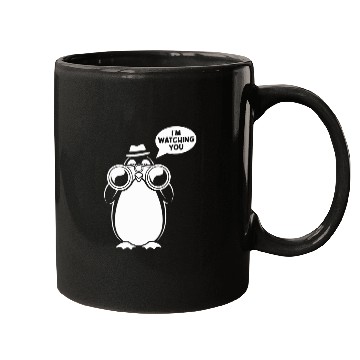 Discover Sarcasm Penguin I'm Watching You Humor Mugs