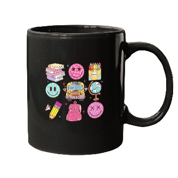 Discover Back To School School Bus Smiling Faces Pencil Cra Mugs