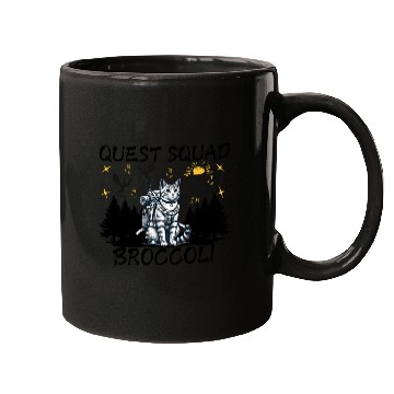 Discover Retro Quest Fantasy Squad Broccoli Funny Cat Lover Mugs
