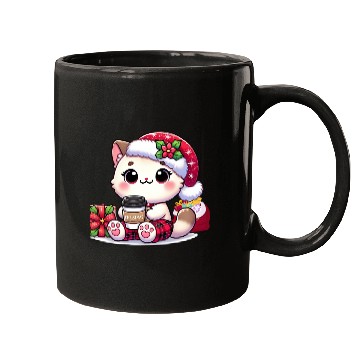 Discover A Cute Kawaii Cat Drinking Coffee Mugs