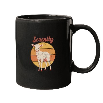 Discover Serenity Vintage Retro Lamb Sunset Mugs