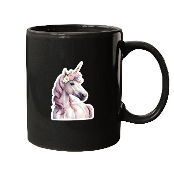 Discover unicorn with flowers Mugs