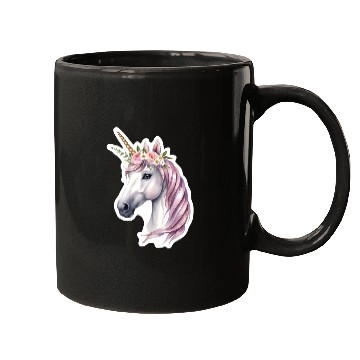 Discover unicorn with flowers Mugs