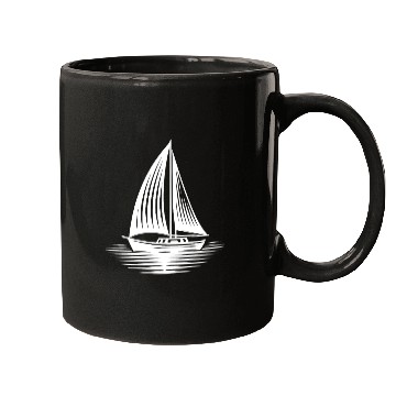 Discover Sailboat In Calm Sea On The Horizon Mugs